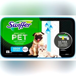 Swiffer Heavy Duty Pet Wet Mopping Cloths Odor Defense Refills 20‎ Count